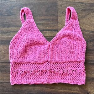 Hollister Pink Crochet Crop Top